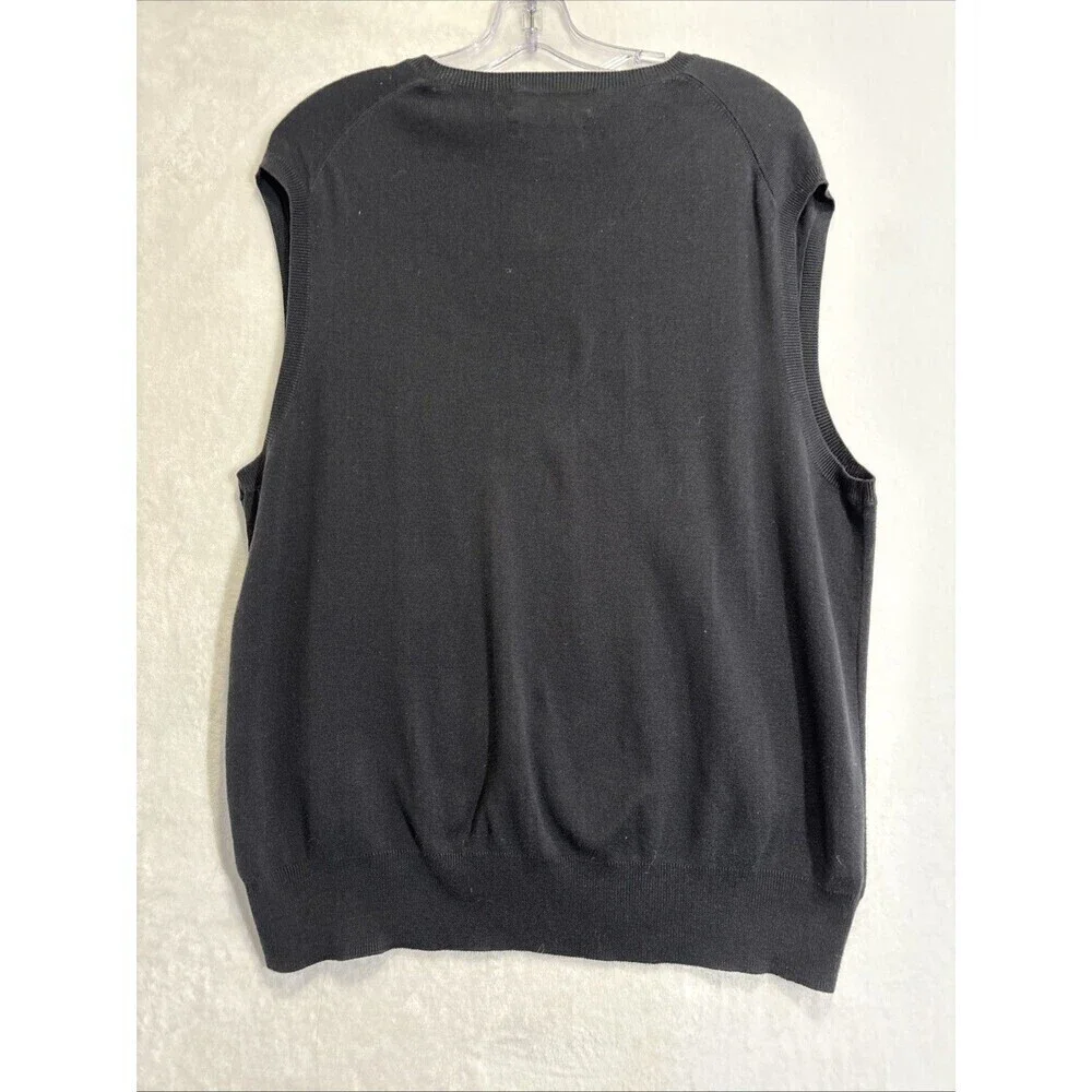 Polo Ralph Lauren Sweater Vest Men's Size XL Pullover Black Pima Cotton V-Neck